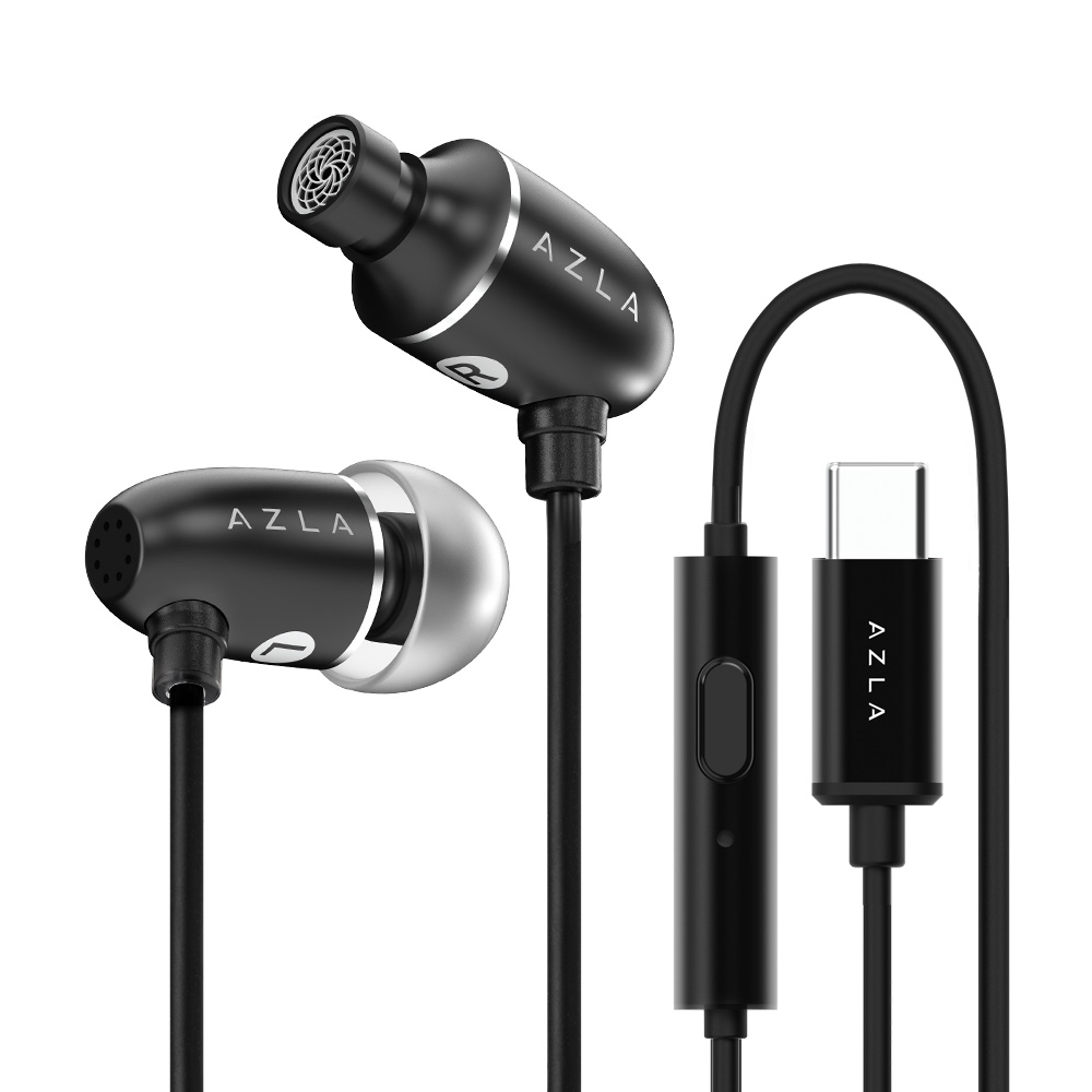 AZLA USB Type-C接続 マイク付きイヤホン AIM C Black [AZL-AIM-C-BK]