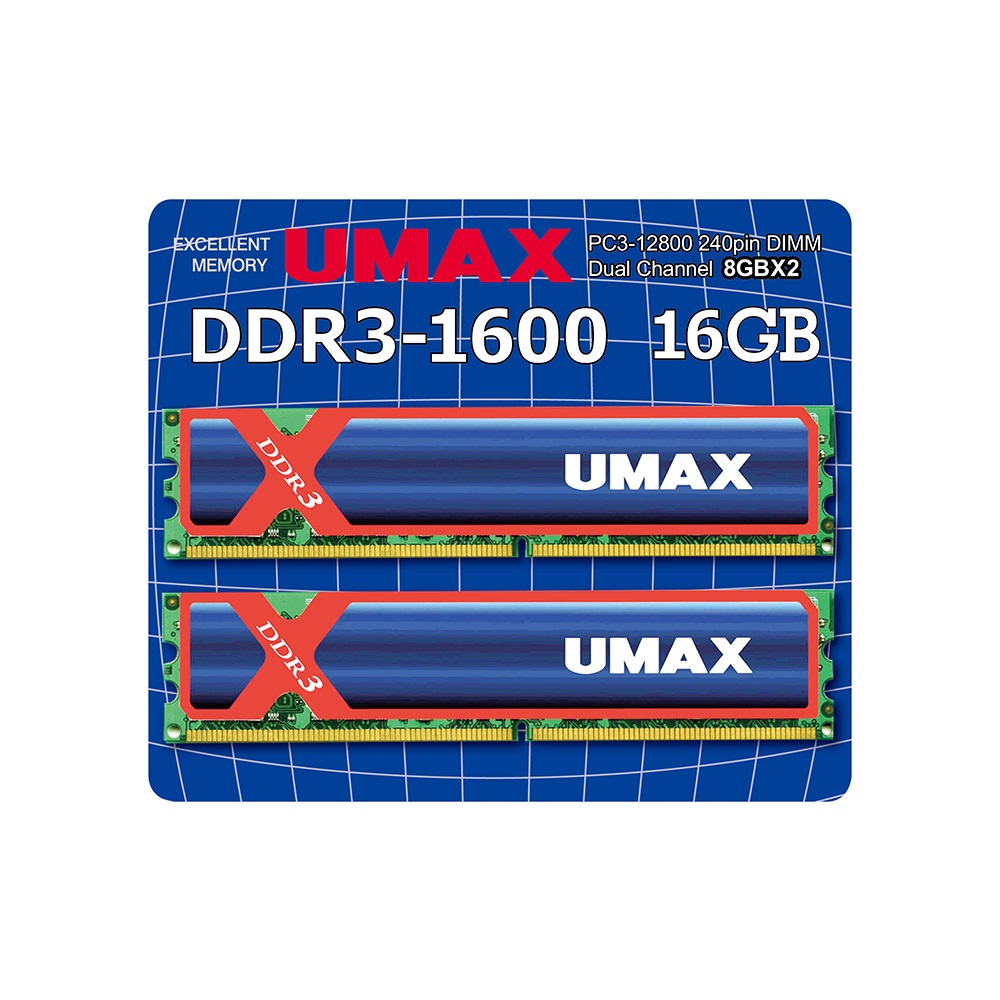 Umax DDR3 1600 8Gx2 16G メモリ