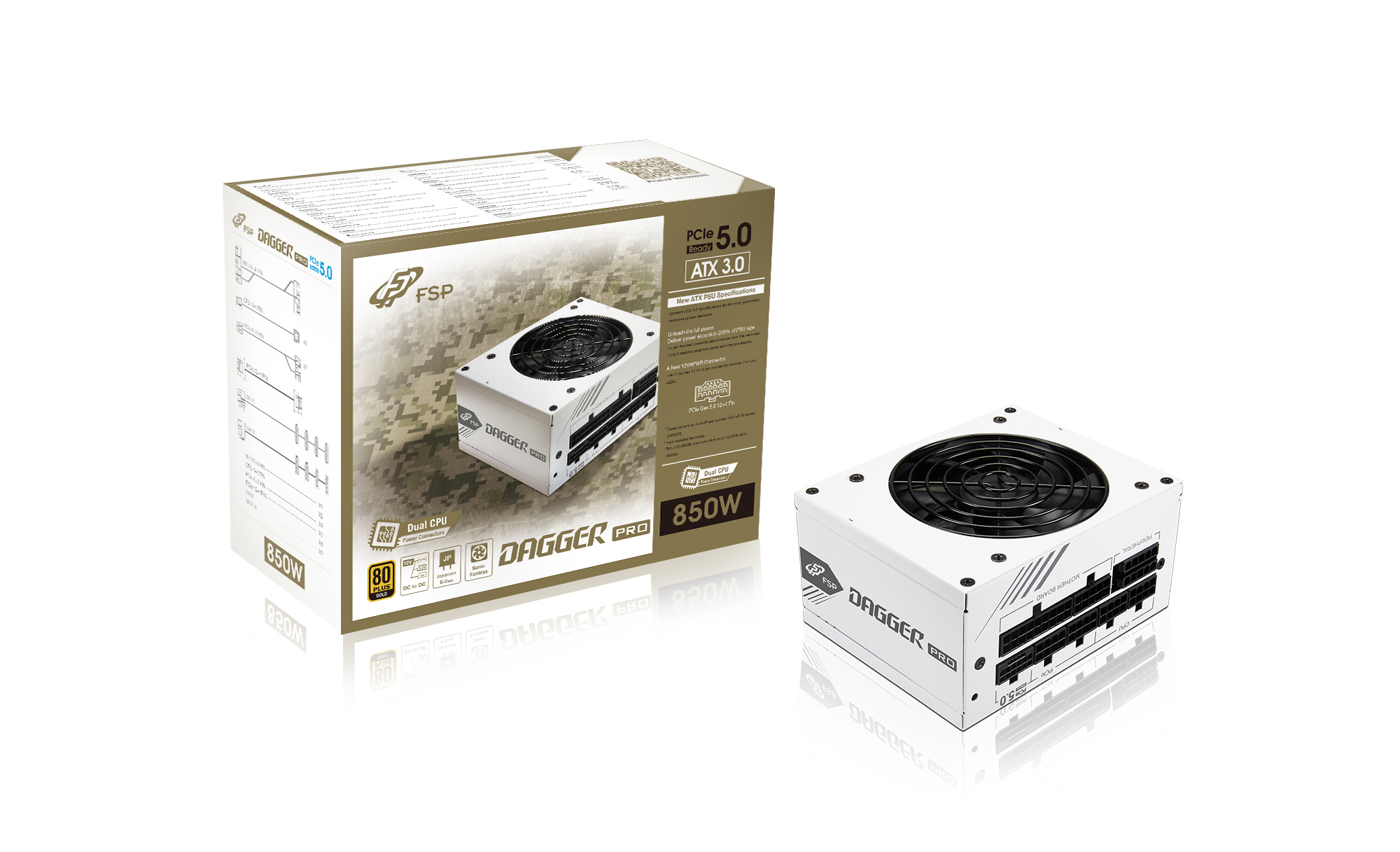 DAGGER PRO ATX3.0(PCIe5.0) 850W White｜FSP｜株式会社アユート PC ...