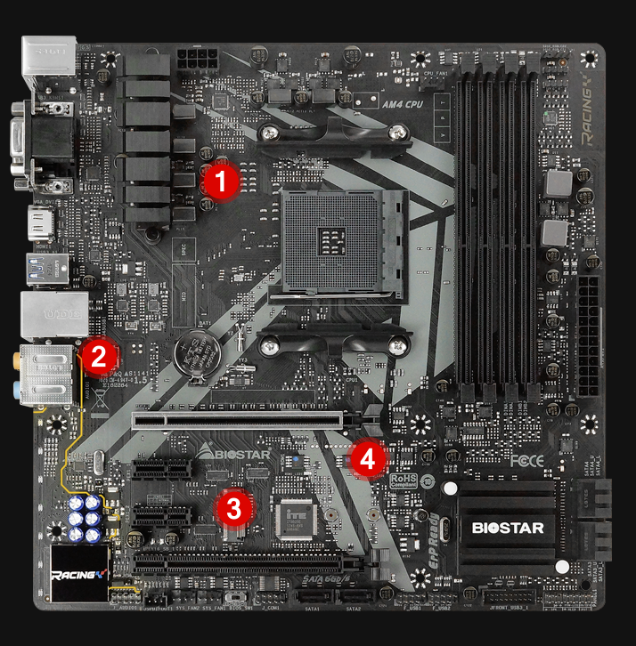 BIOSTAR製　MicroATXマザーボード B450GT3　SocketAM4 元箱あり